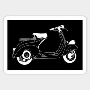 Vespa 125 1951 White Outline Magnet